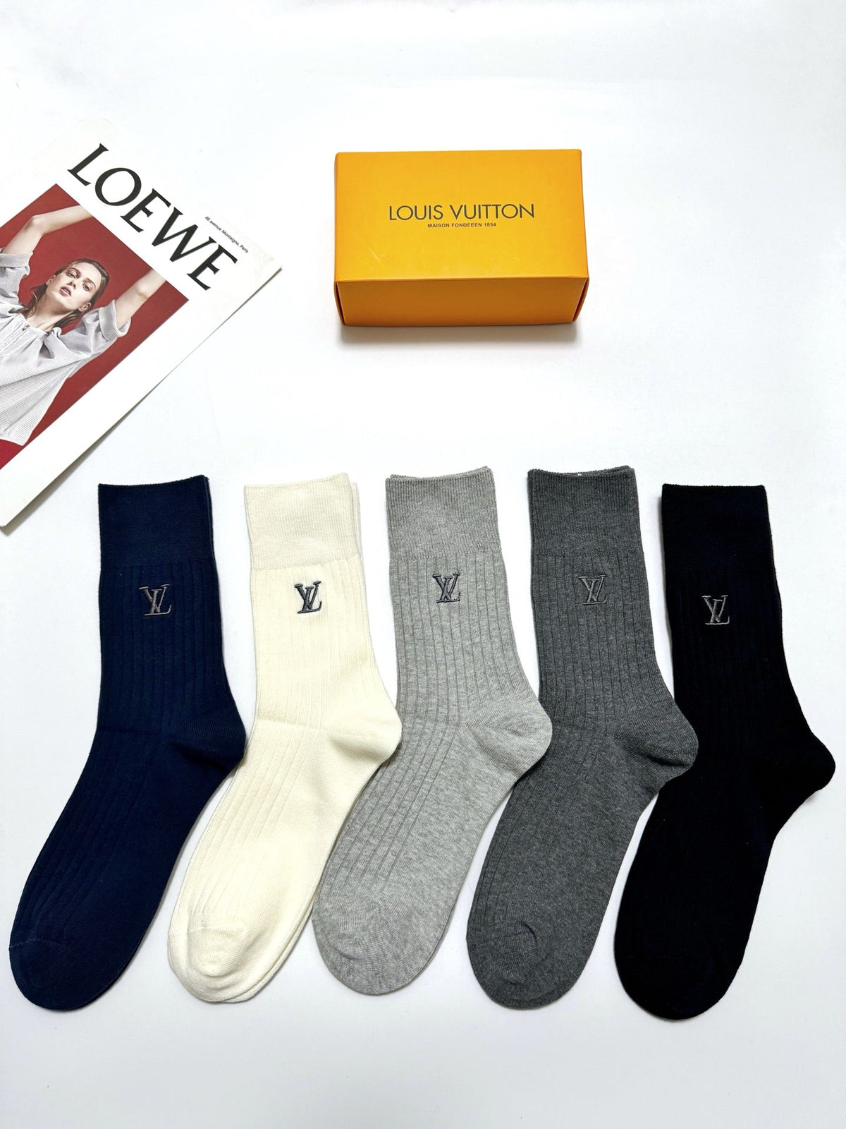 Louis Vuitton Cotton Crew Socks - 5-Pair Pack