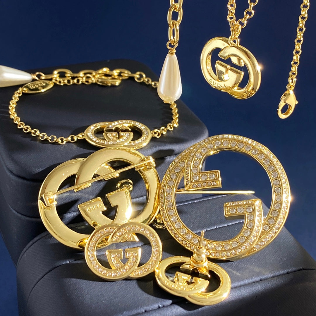 Martin Graham brooch in polished metal-tone – front product view