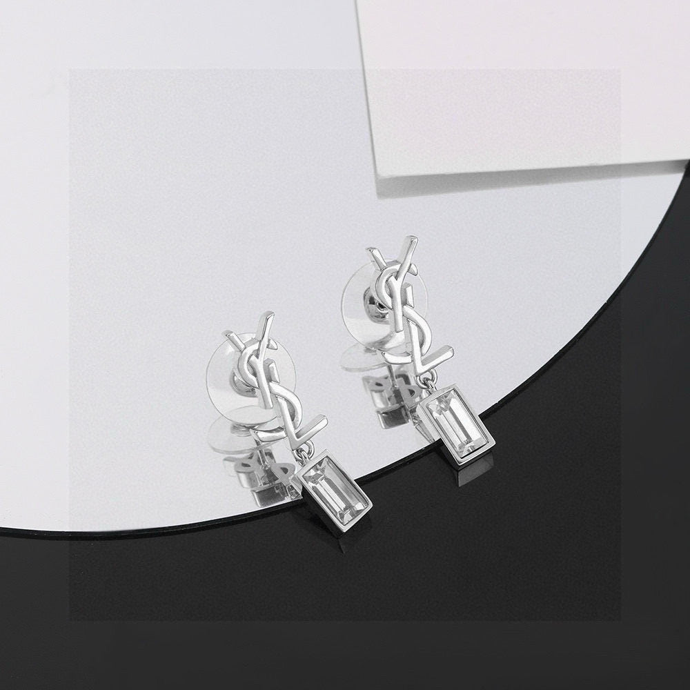 Martin Graham stud earrings in polished metal-tone – front product view