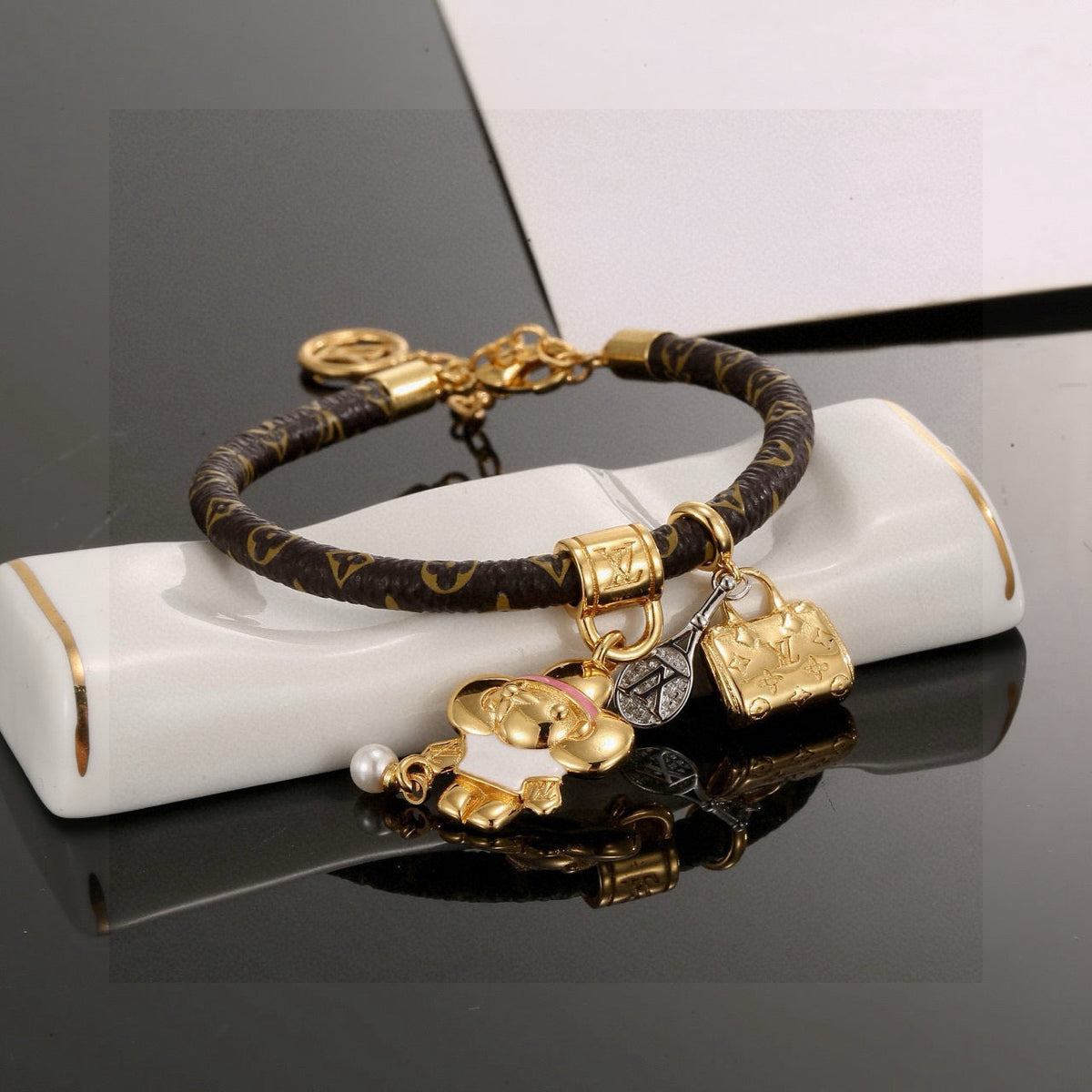 Martin Graham bangle in polished metal-tone – front product view