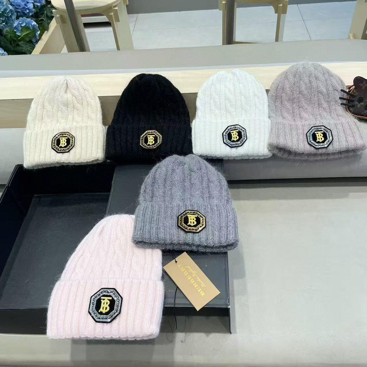 Burberry Cable Knit Patch Beanie - image 5