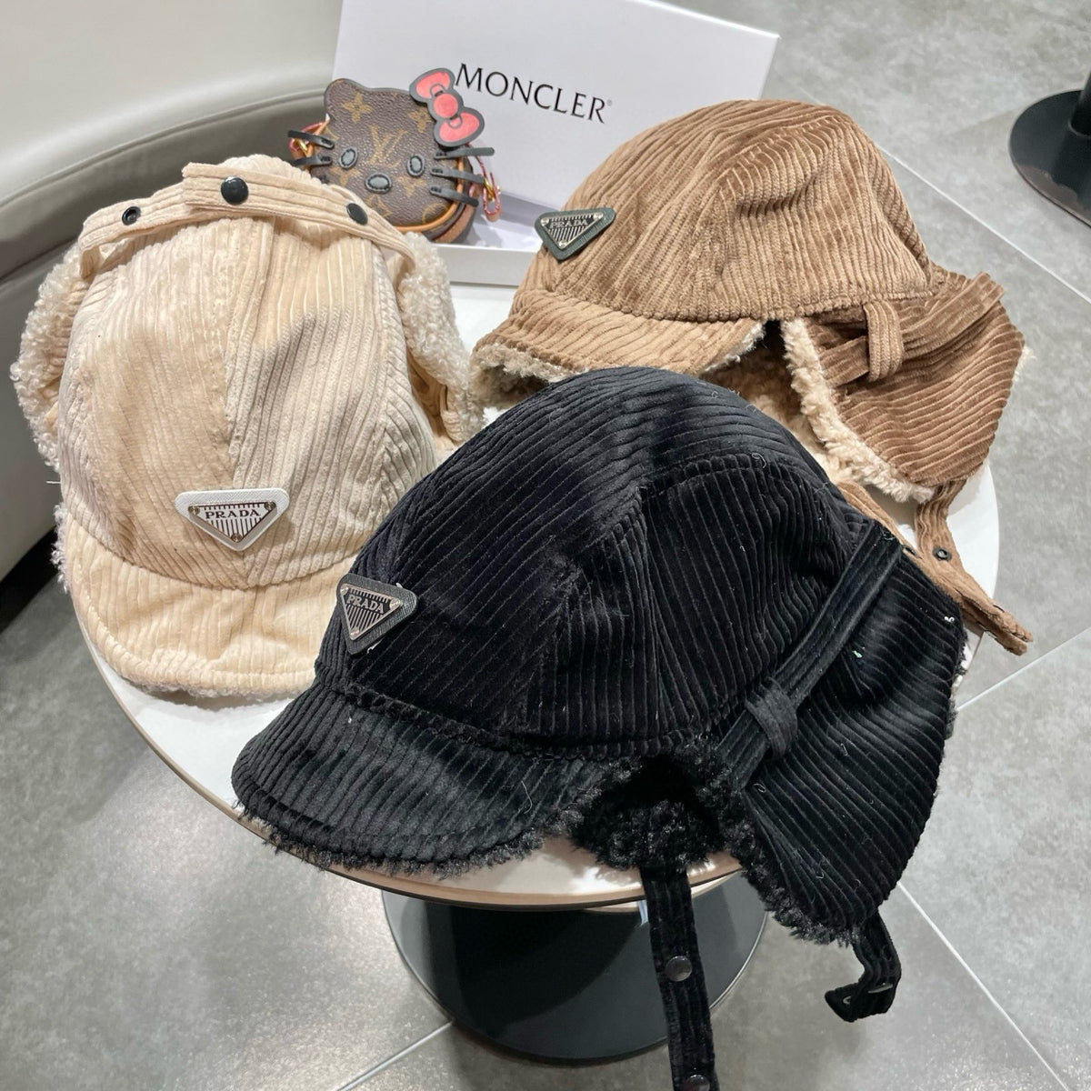 Prada Corduroy Earflap Hat - image 5