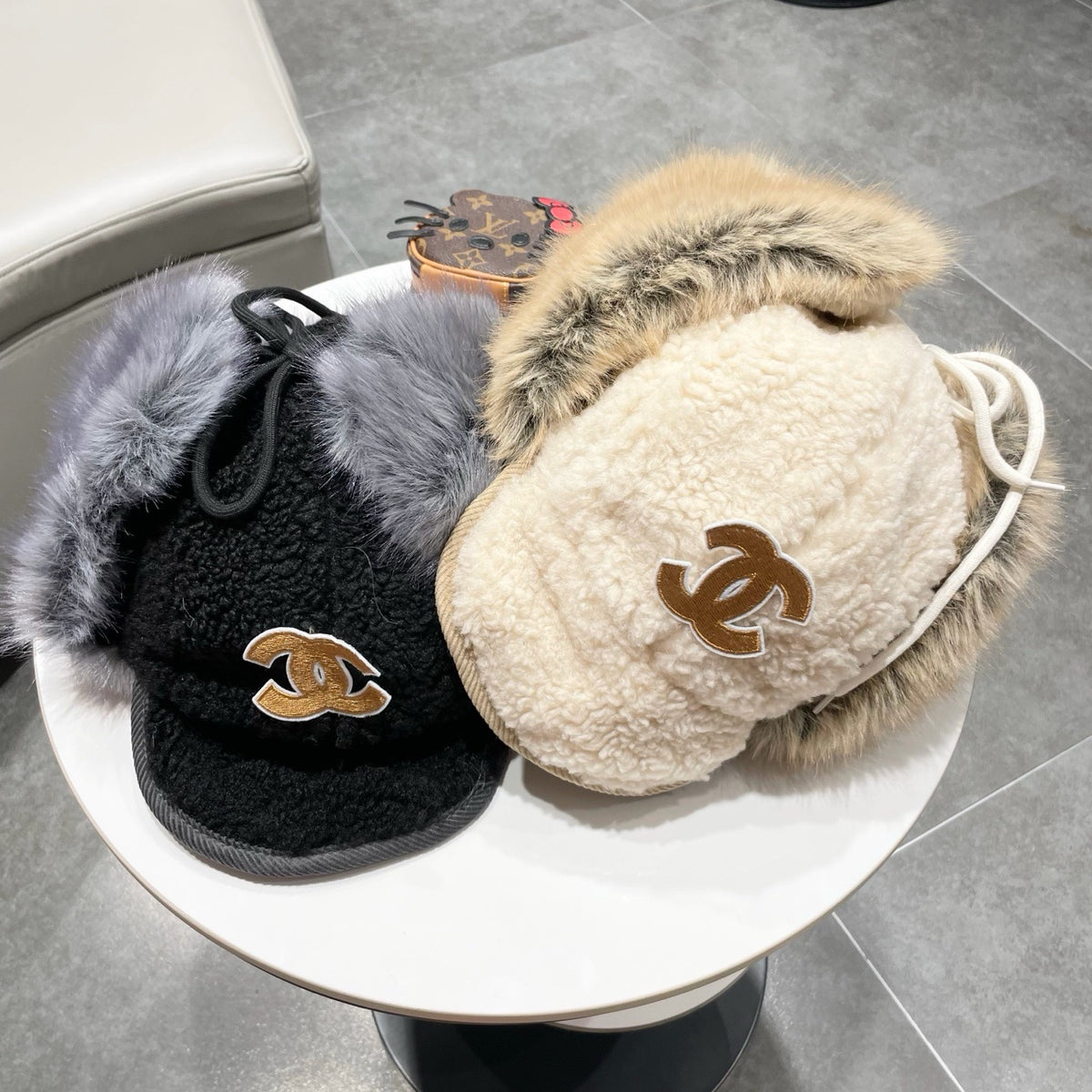 Chanel Plush Earflap Hat - image 5