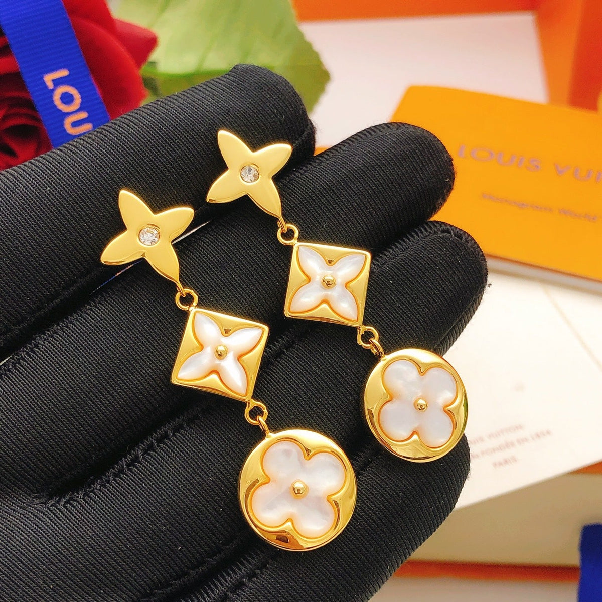 Martin Graham stud earrings in polished metal-tone – main product view