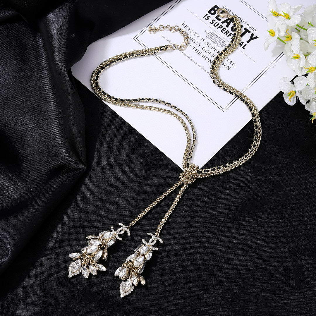 Martin Graham pendant necklace in polished metal-tone – front product view