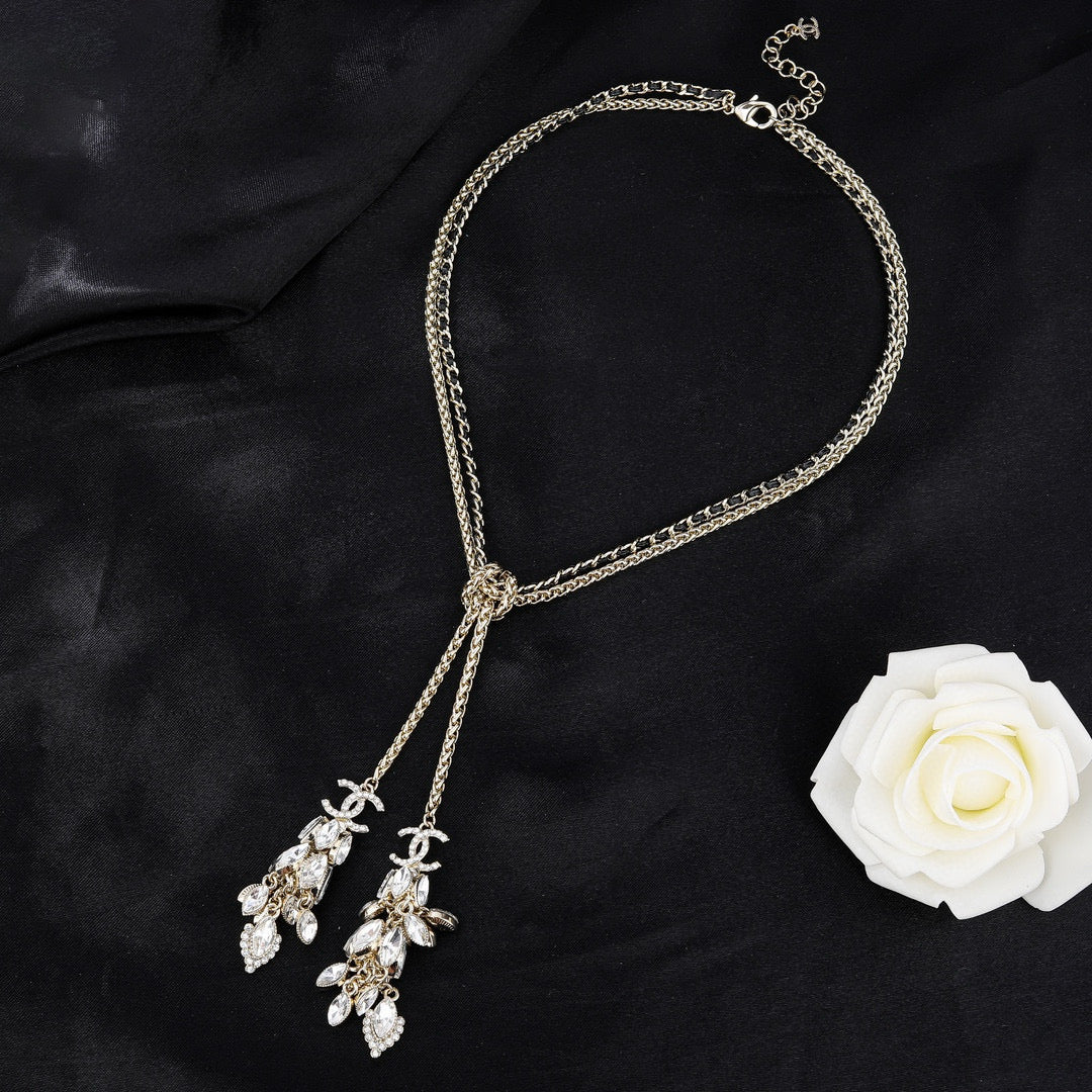 Martin Graham pendant necklace in polished metal-tone – styled product view