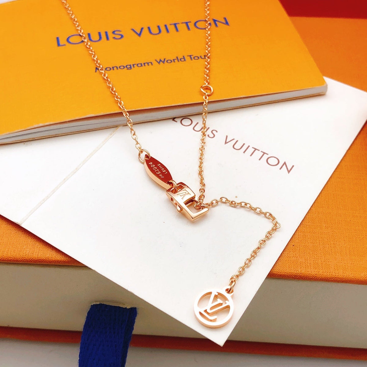 Martin Graham pendant necklace in polished metal-tone – styled product view