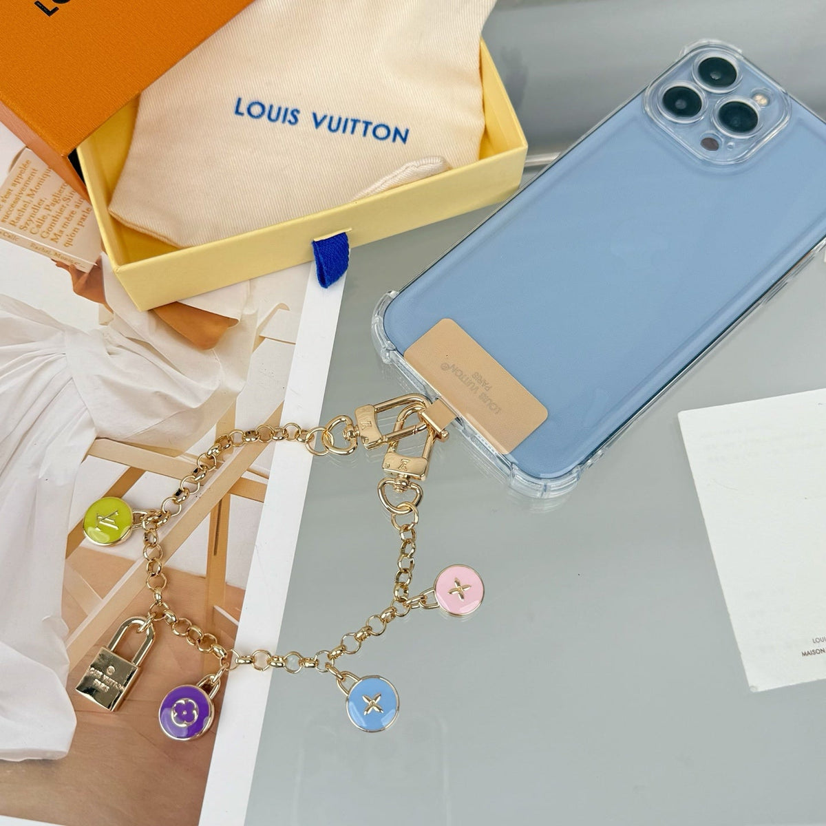 Martin Graham keychain in polished metal-tone – styled product view