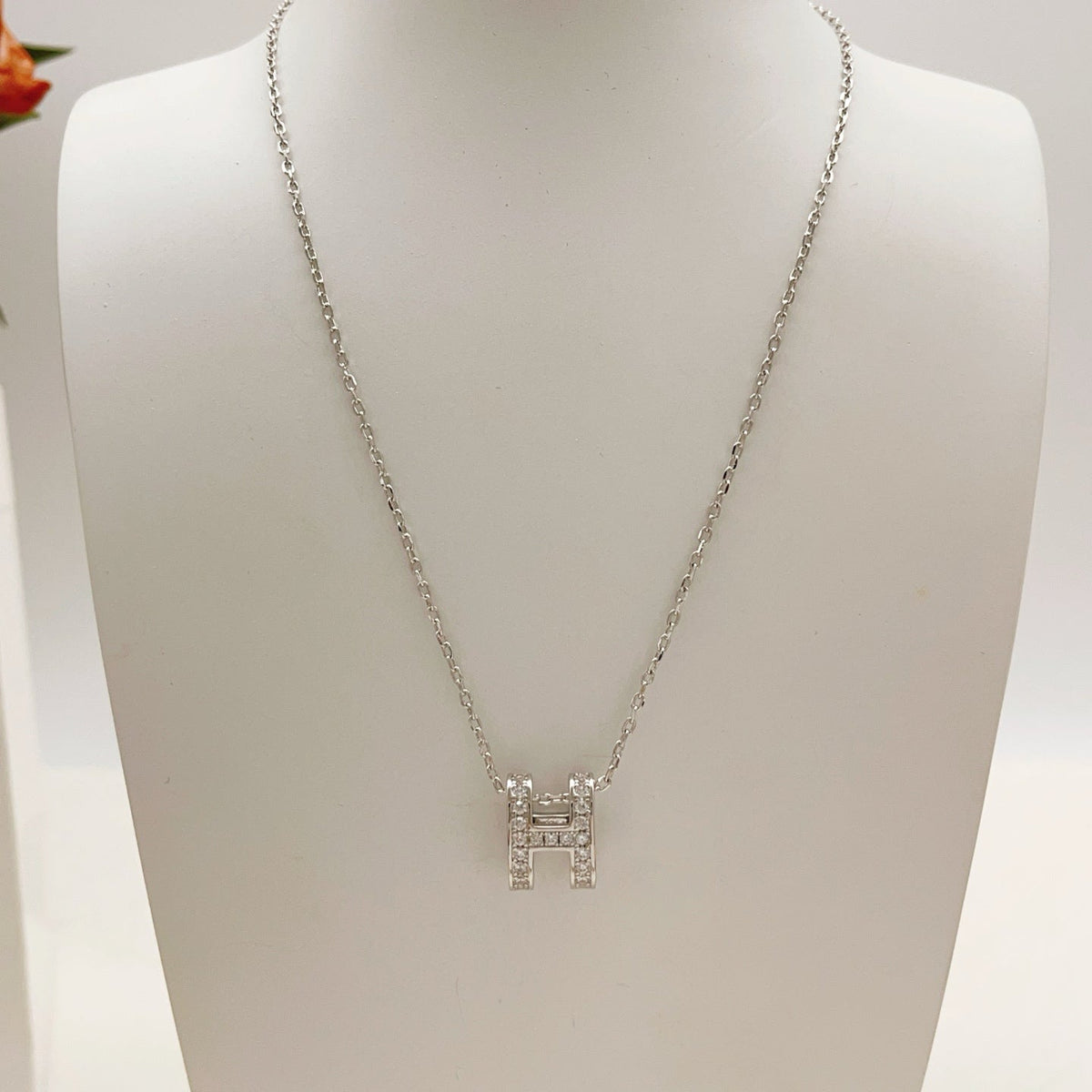 Martin Graham pendant necklace in polished metal-tone – styled product view