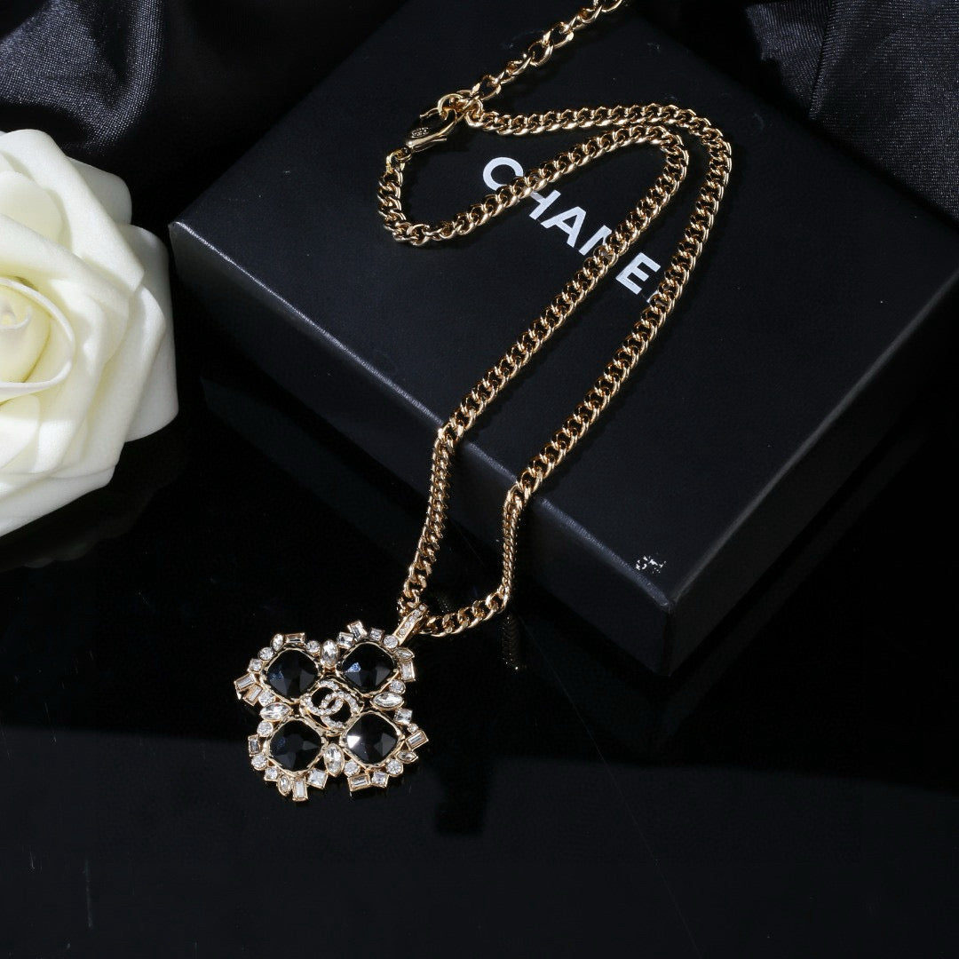 Martin Graham pendant necklace in polished metal-tone – front product view