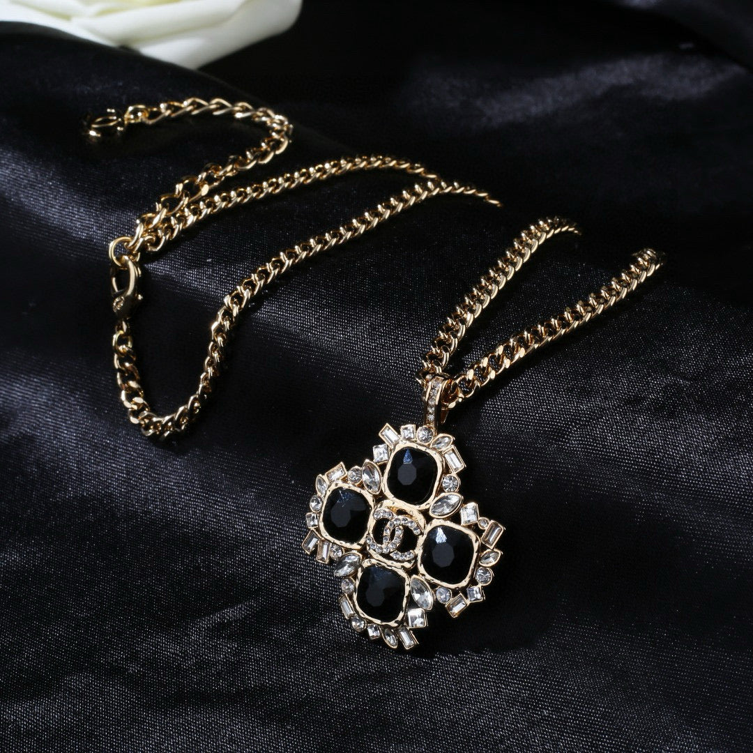 Martin Graham pendant necklace in polished metal-tone – styled product view