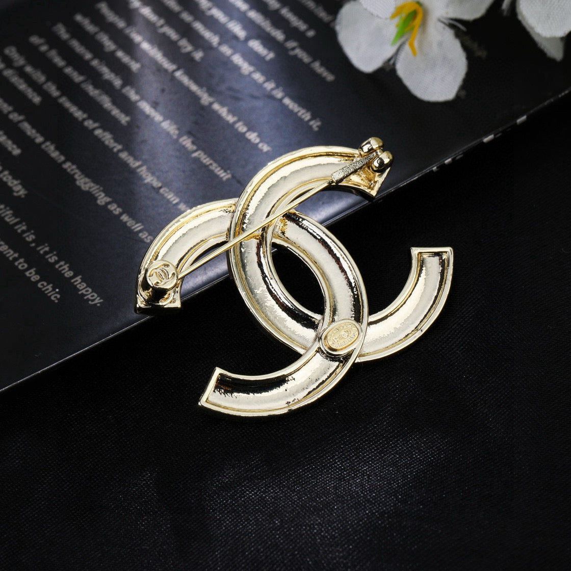 Martin Graham brooch in polished metal-tone – styled product view