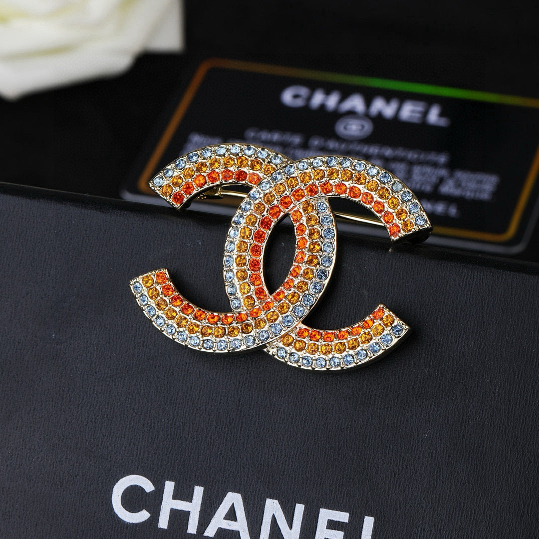 Martin Graham brooch in polished metal-tone – front product view