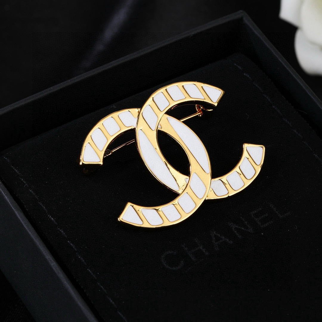 Martin Graham brooch in polished metal-tone – front product view