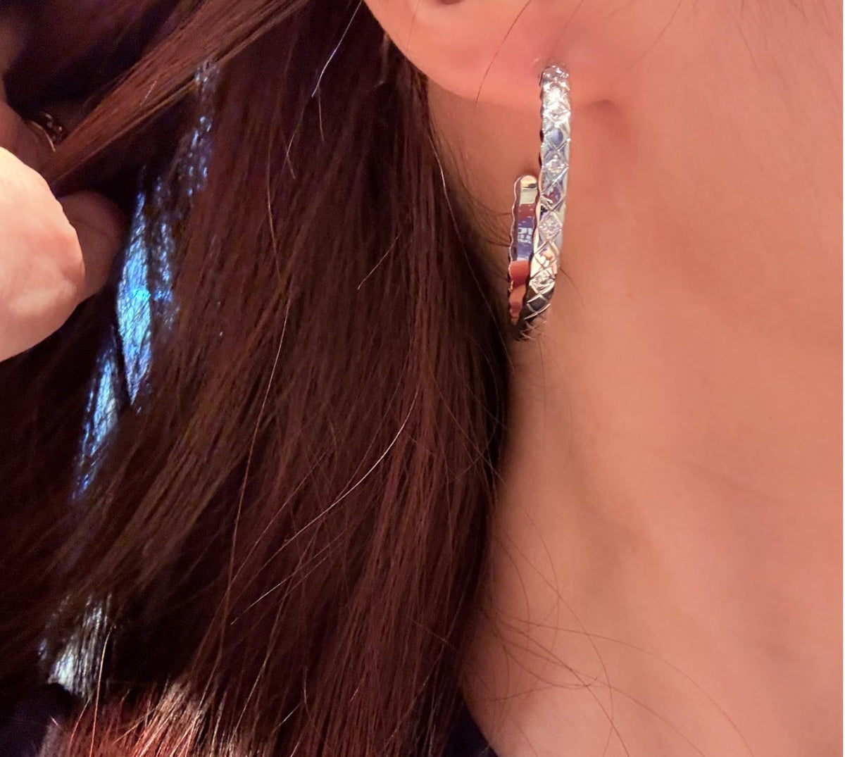 Martin Graham earrings in polished metal-tone – detail view
