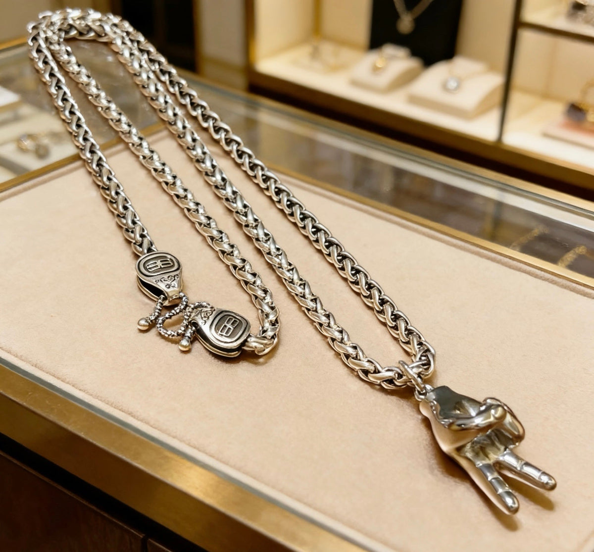 Martin Graham pendant necklace in polished metal-tone – main product view