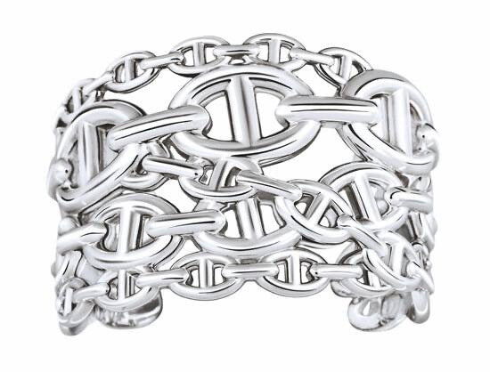 Martin Graham bangle in polished metal-tone – front product view