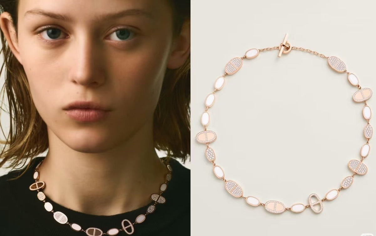 Martin Graham pendant necklace in polished metal-tone – front product view