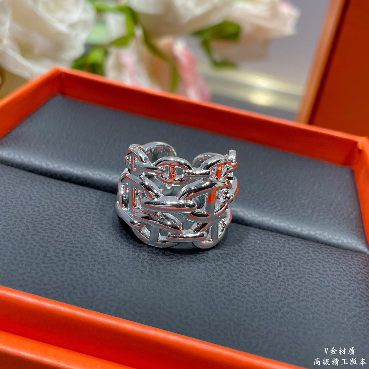 Martin Graham ring in polished metal-tone – front product view
