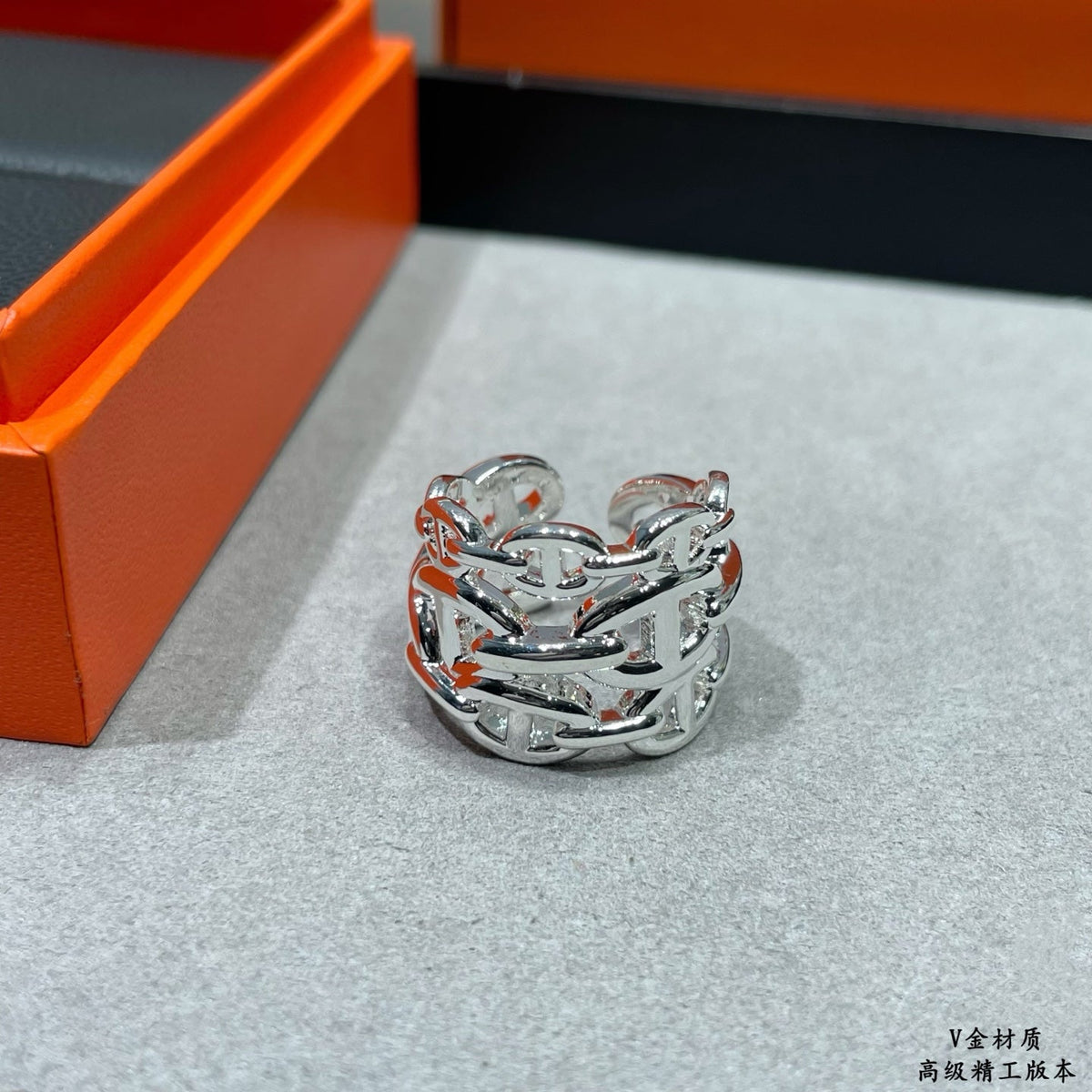 Martin Graham ring in polished metal-tone – styled product view