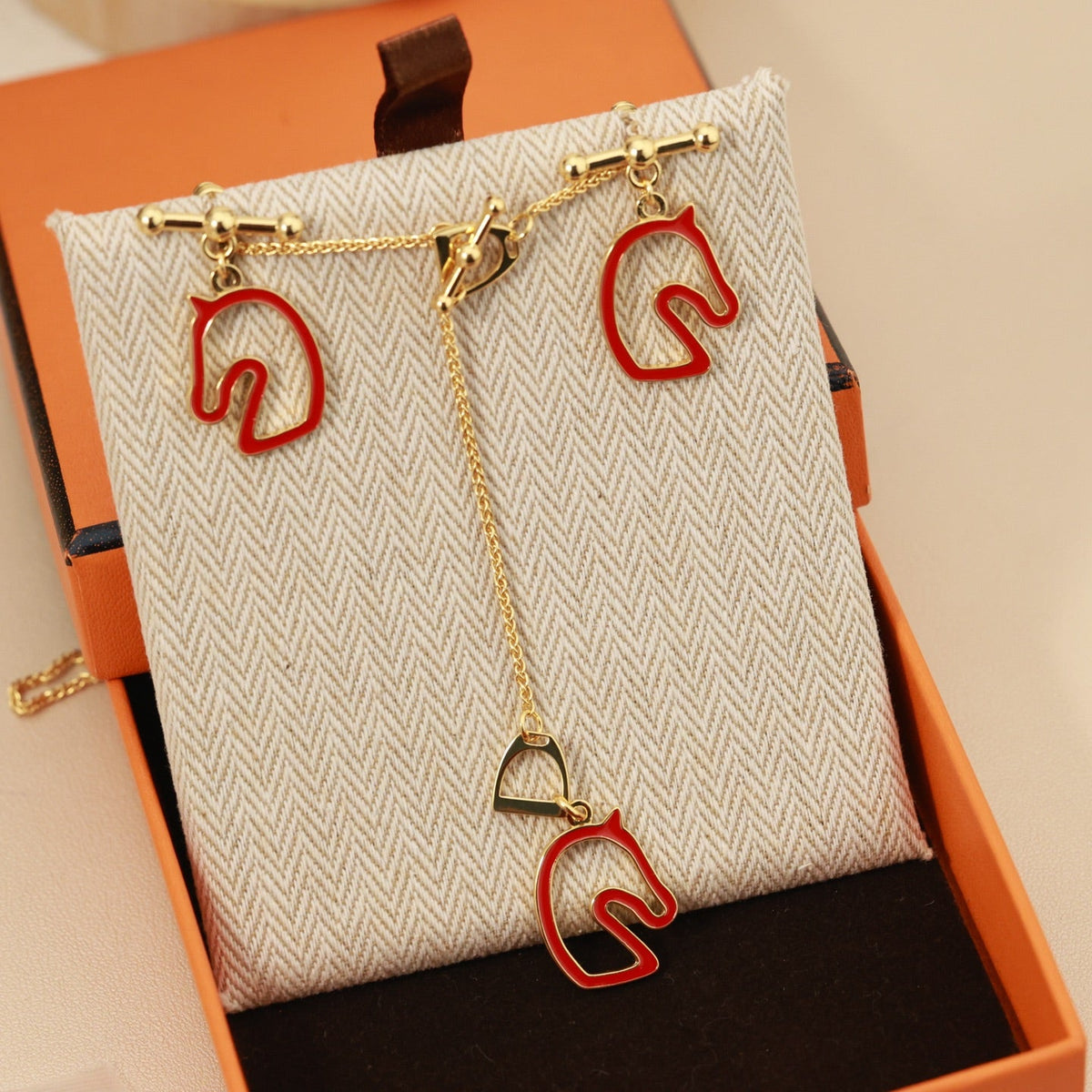 Martin Graham pendant necklace in polished metal-tone – front product view