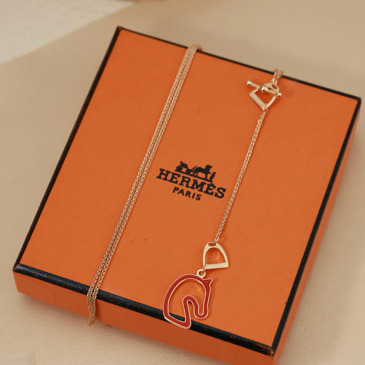 Martin Graham pendant necklace in polished metal-tone – styled product view