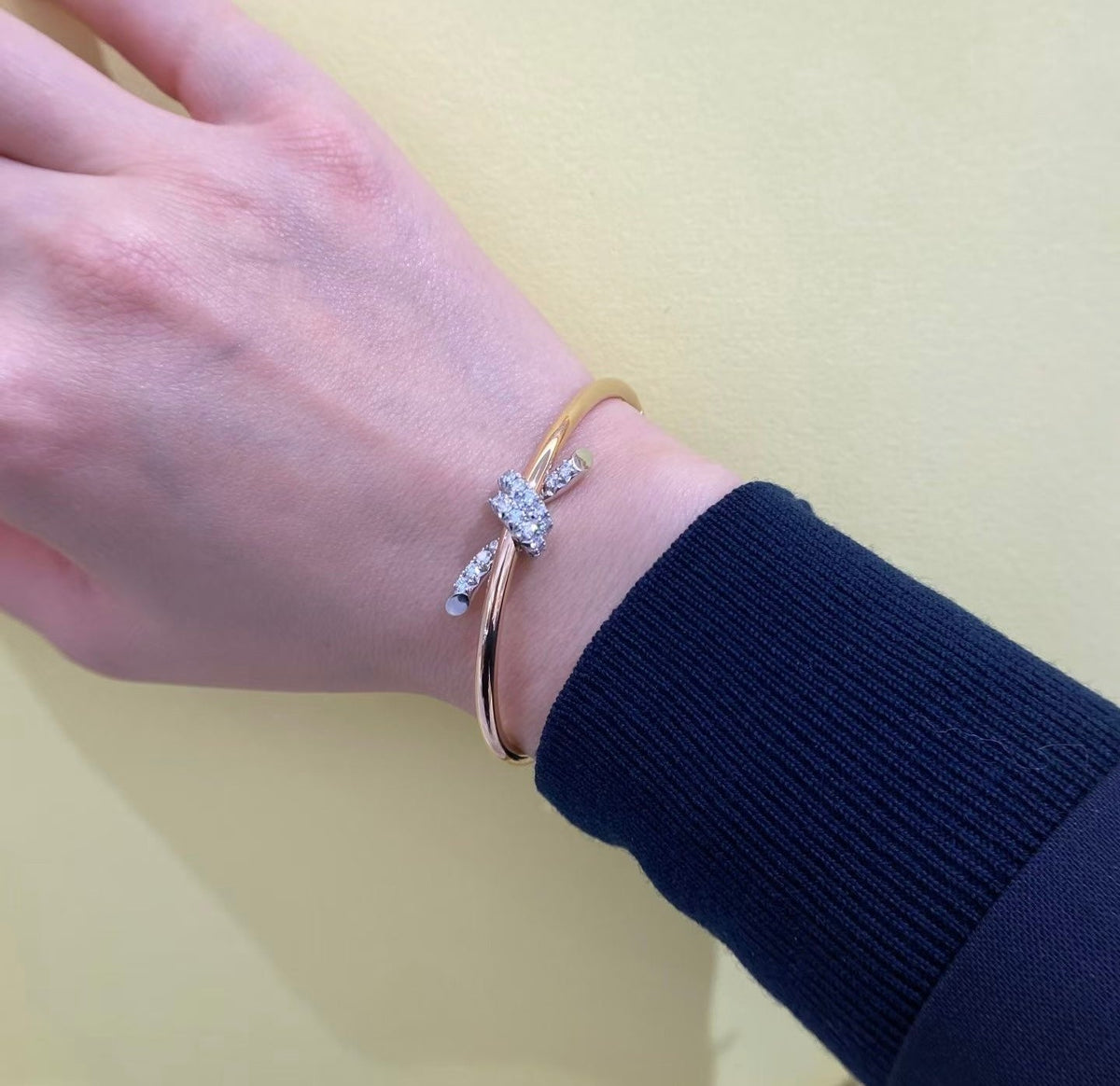 Martin Graham bangle in polished metal-tone – front product view