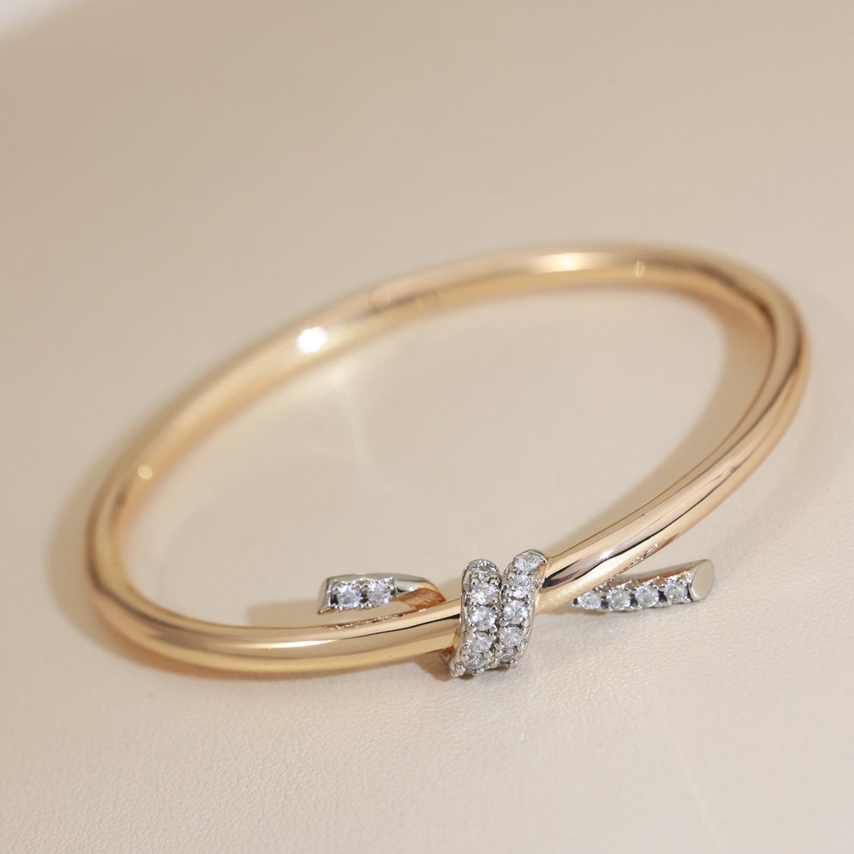 Martin Graham bangle in polished metal-tone – close-up detail