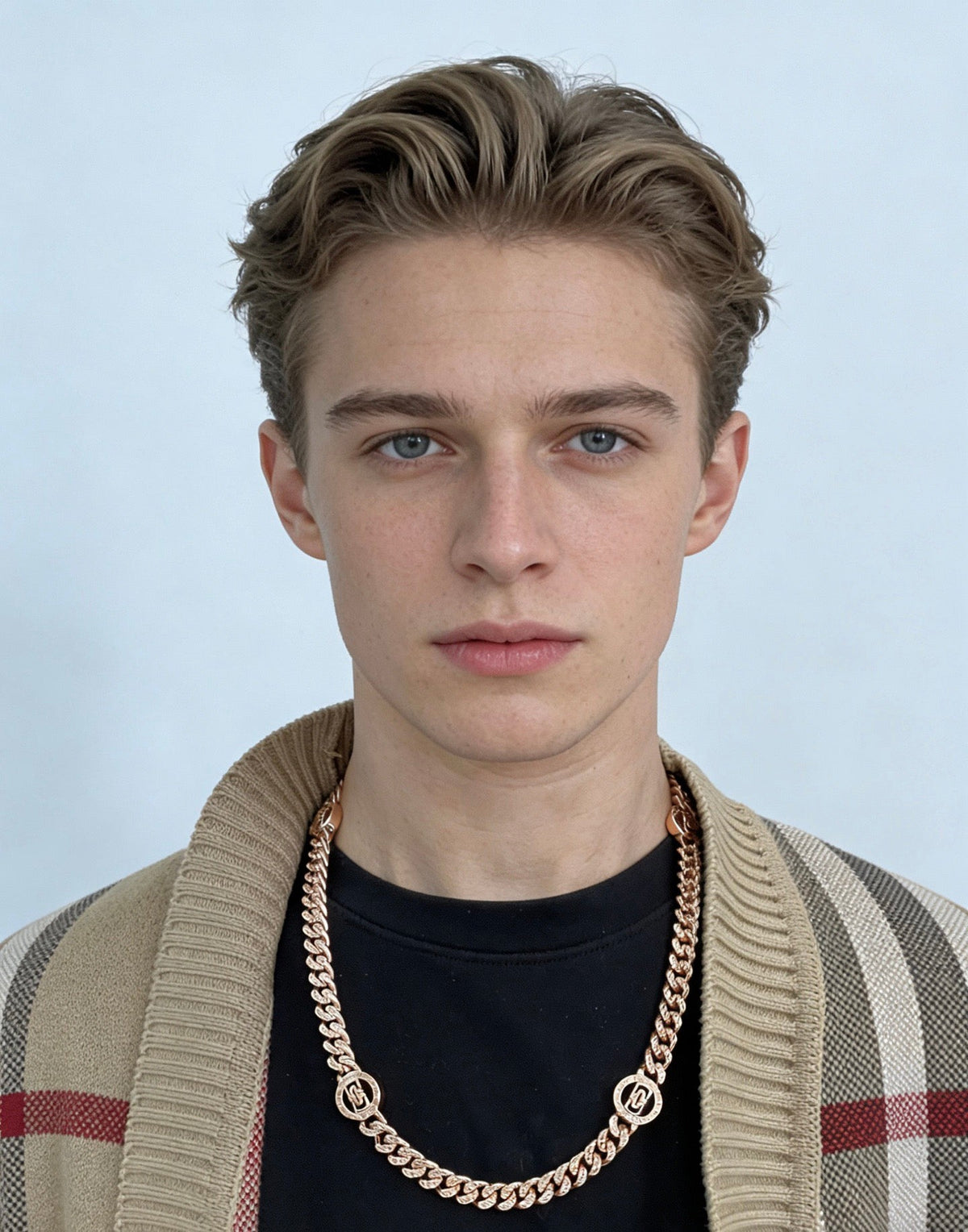 Martin Graham pendant necklace in polished metal-tone – styled product view