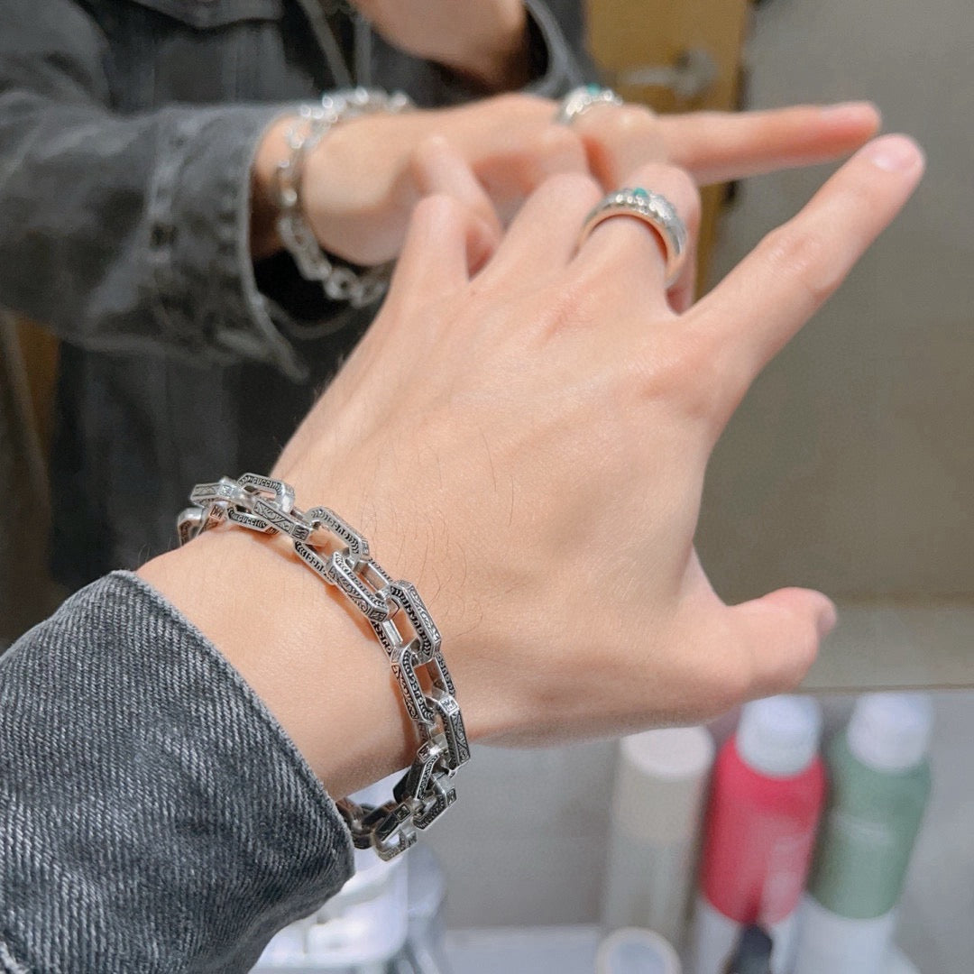 Martin Graham bracelet in polished metal-tone – styled product view