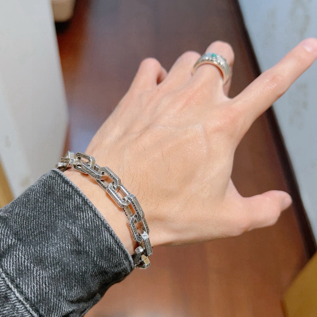 Martin Graham bracelet in polished metal-tone – front product view
