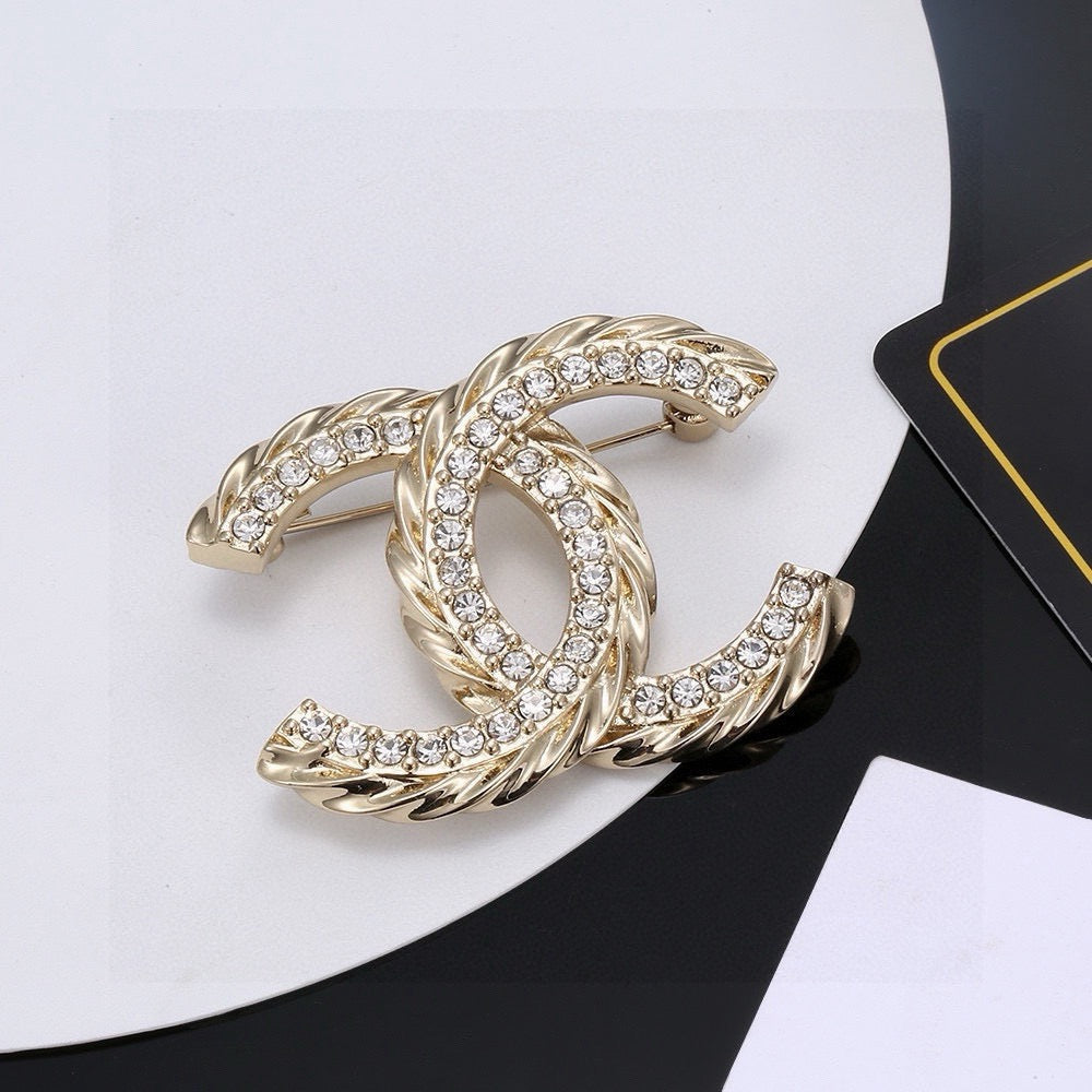 Martin Graham brooch in polished metal-tone – front product view