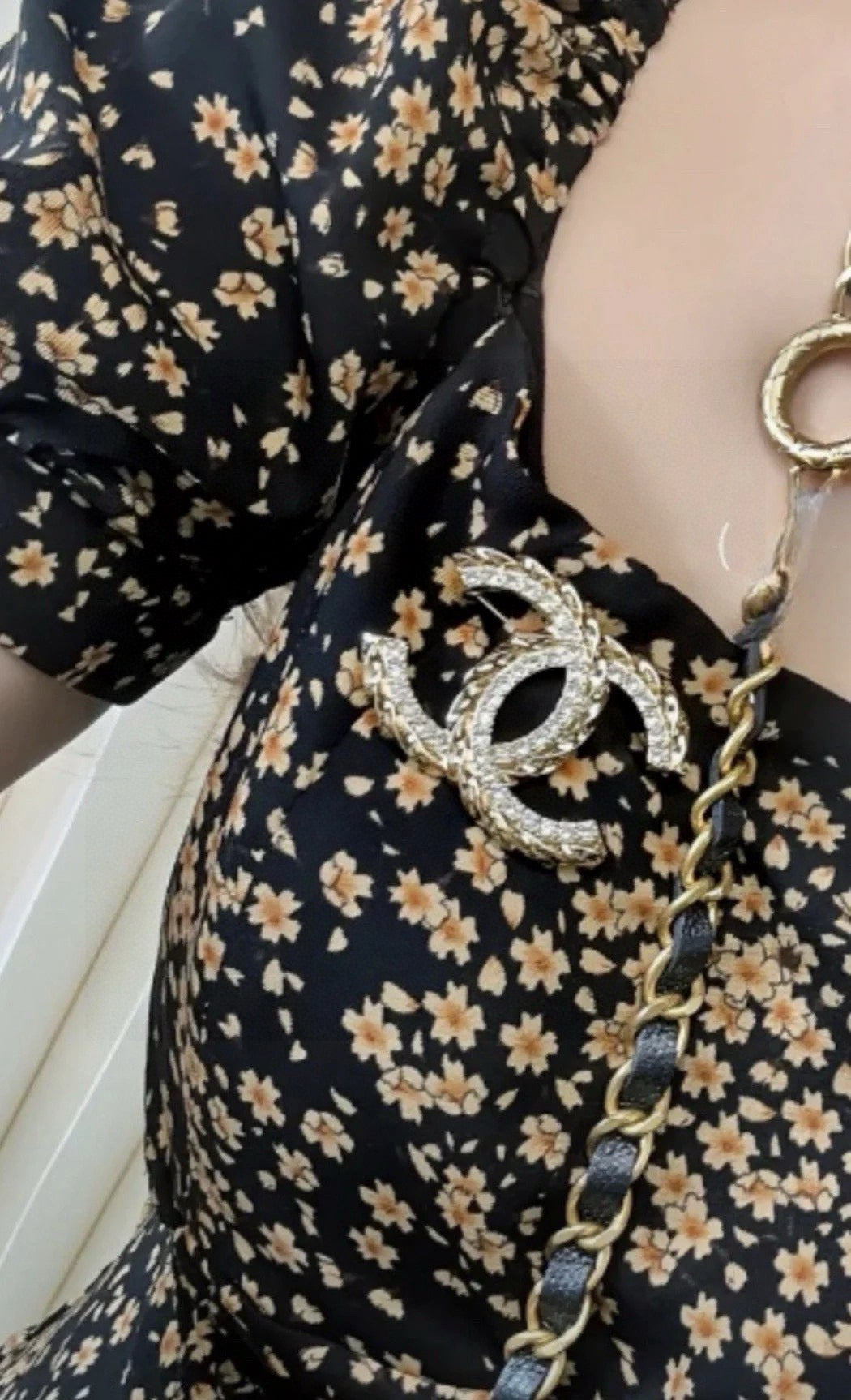 Martin Graham brooch in polished metal-tone – close-up detail