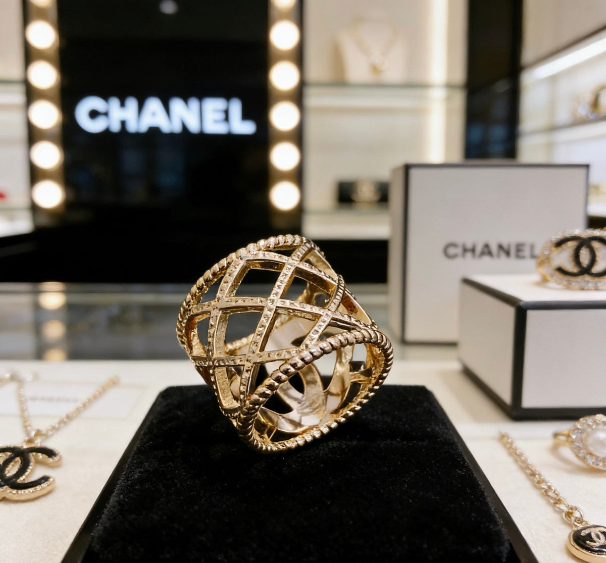 Martin Graham ring in polished metal-tone – styled product view
