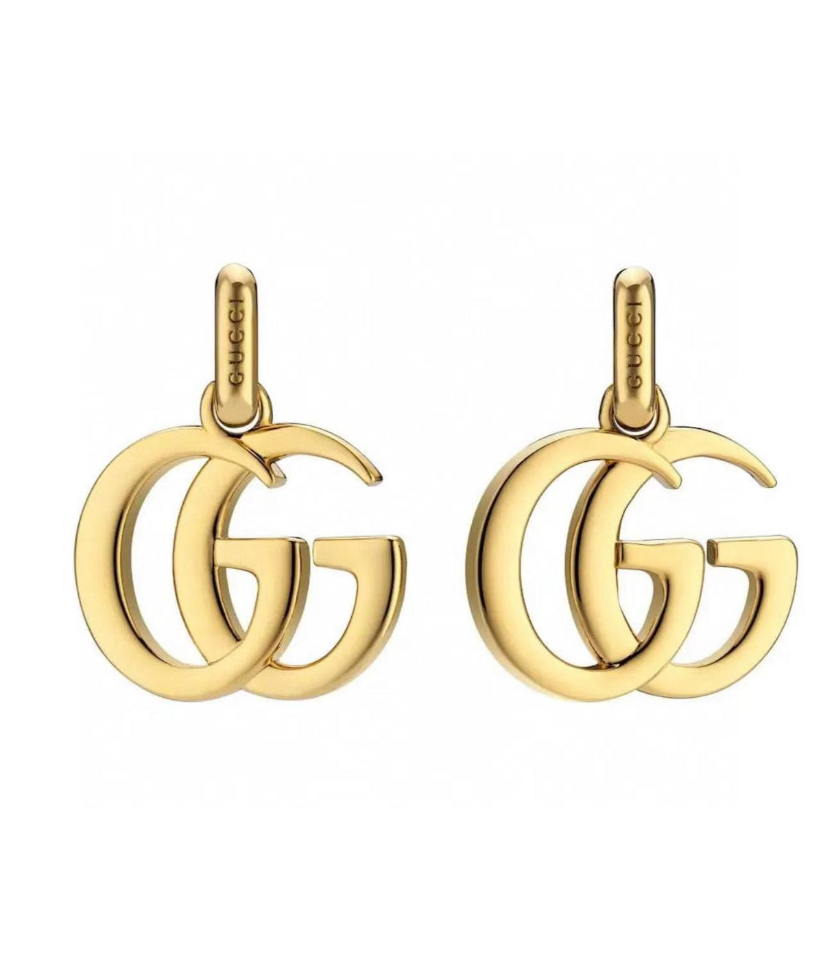 Martin Graham stud earrings in polished metal-tone – detail view