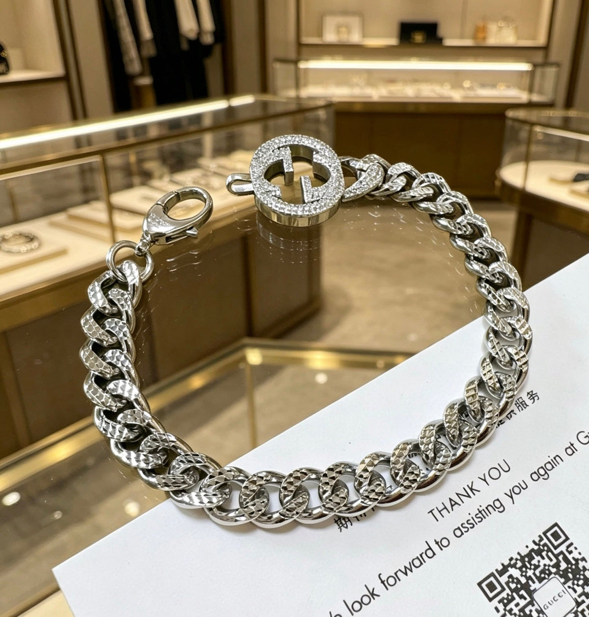 Martin Graham bracelet in polished metal-tone – front product view