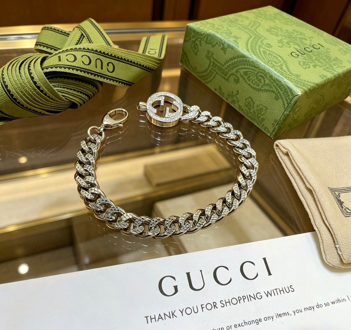 Martin Graham bracelet in polished metal-tone – front product view