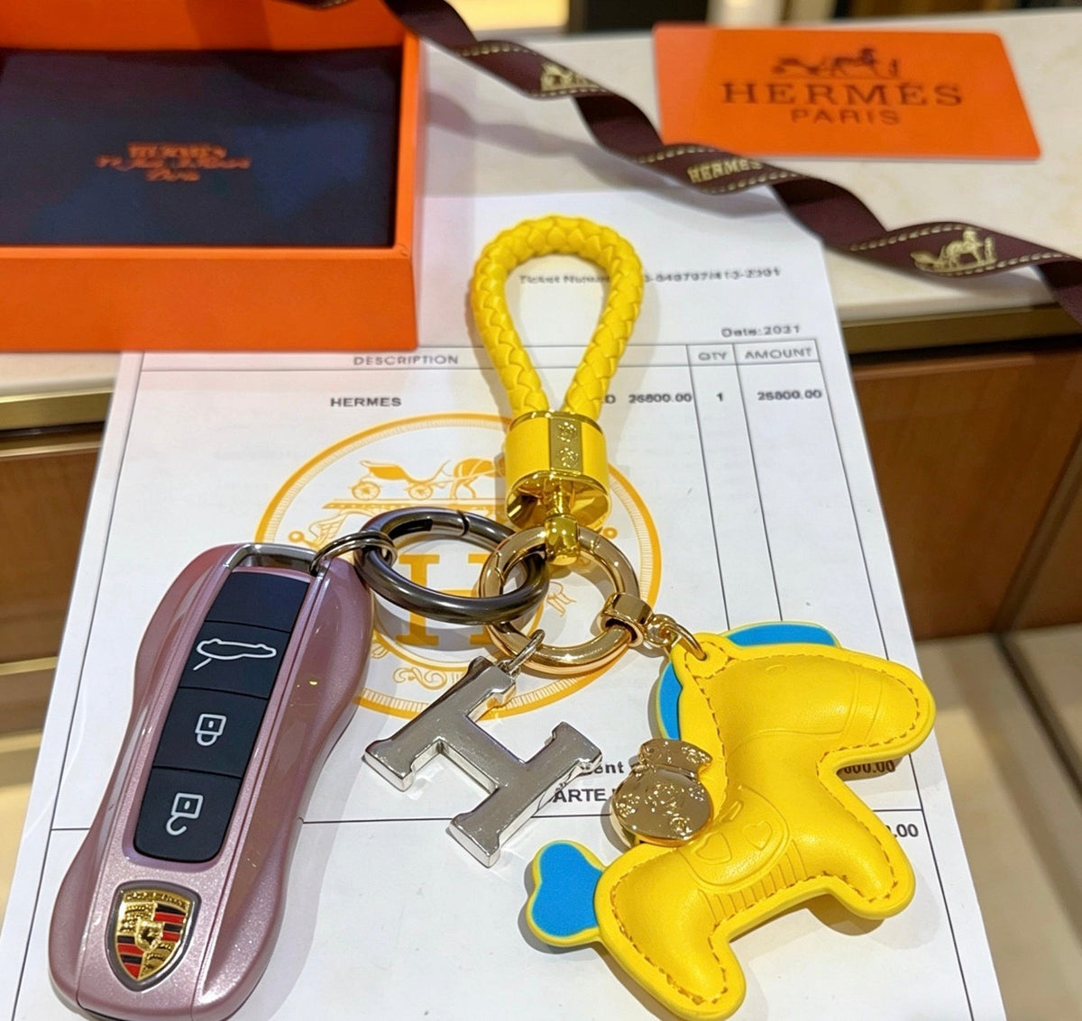 Martin Graham keychain in polished metal-tone – front product view