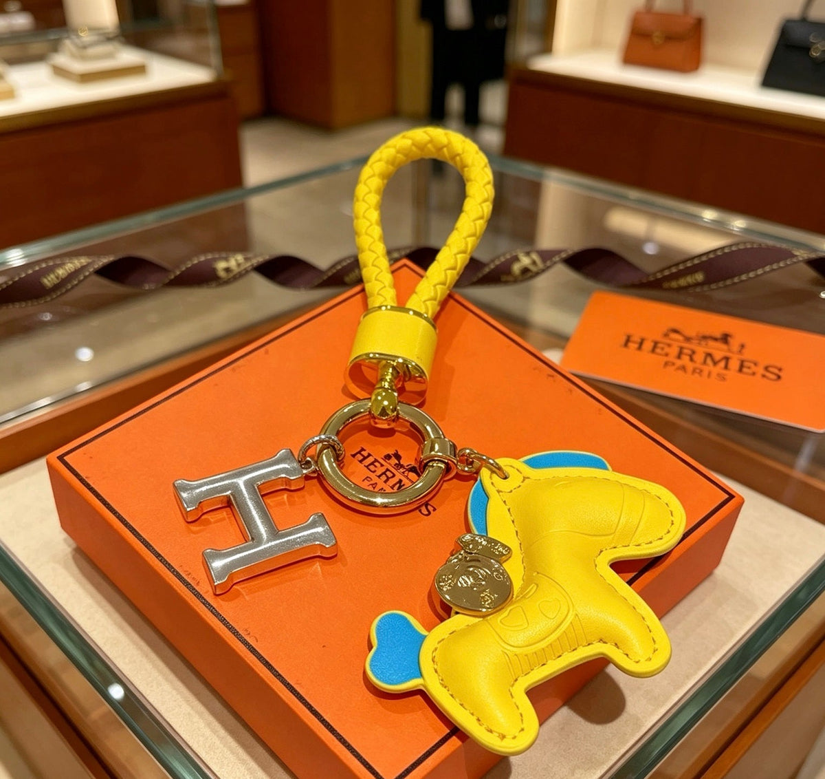 Martin Graham keychain in polished metal-tone – styled product view