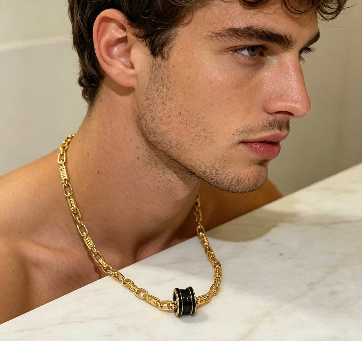Martin Graham ring in polished metal-tone – styled product view