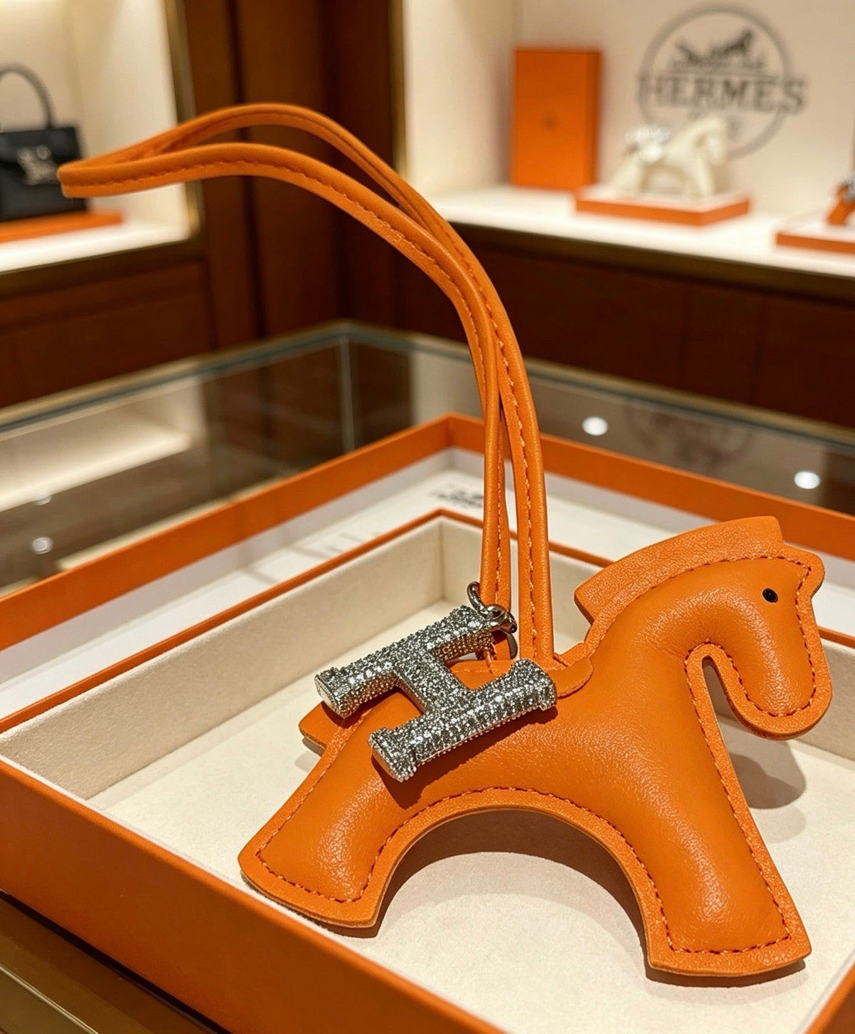 Martin Graham keychain in polished metal-tone – styled product view