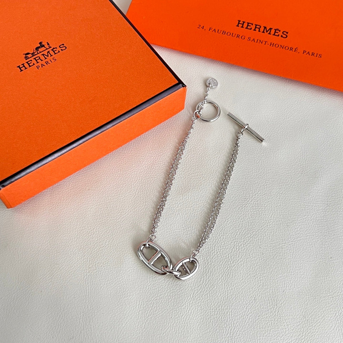 Martin Graham bracelet in polished metal-tone – styled product view