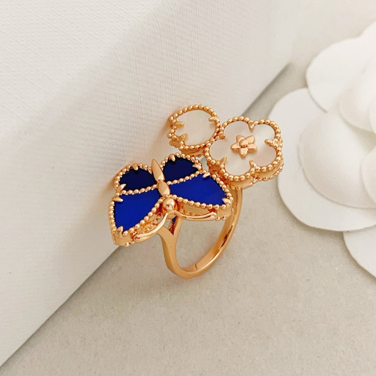 Martin Graham ring in polished metal-tone – styled product view