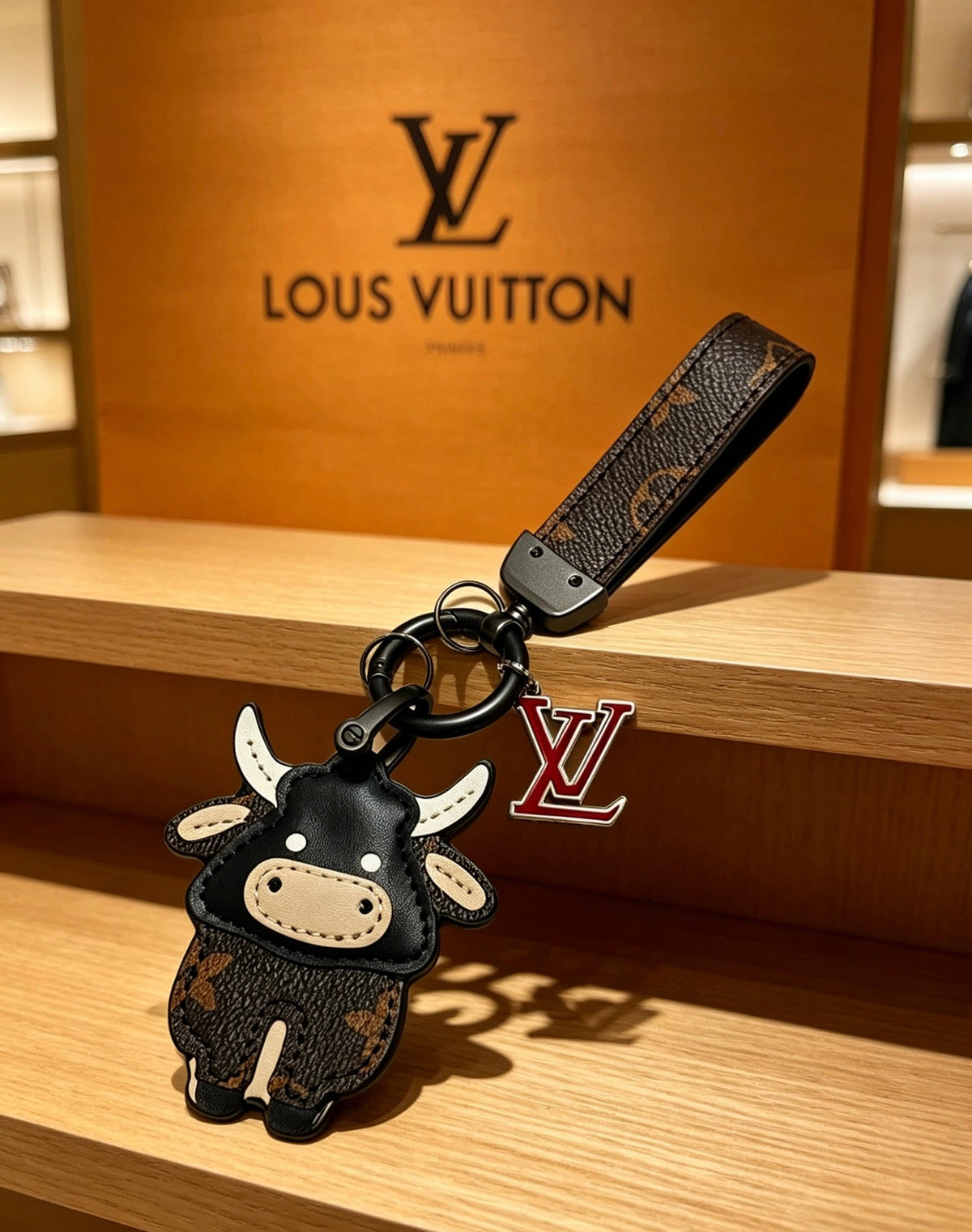 Martin Graham keychain in polished metal-tone – side detail