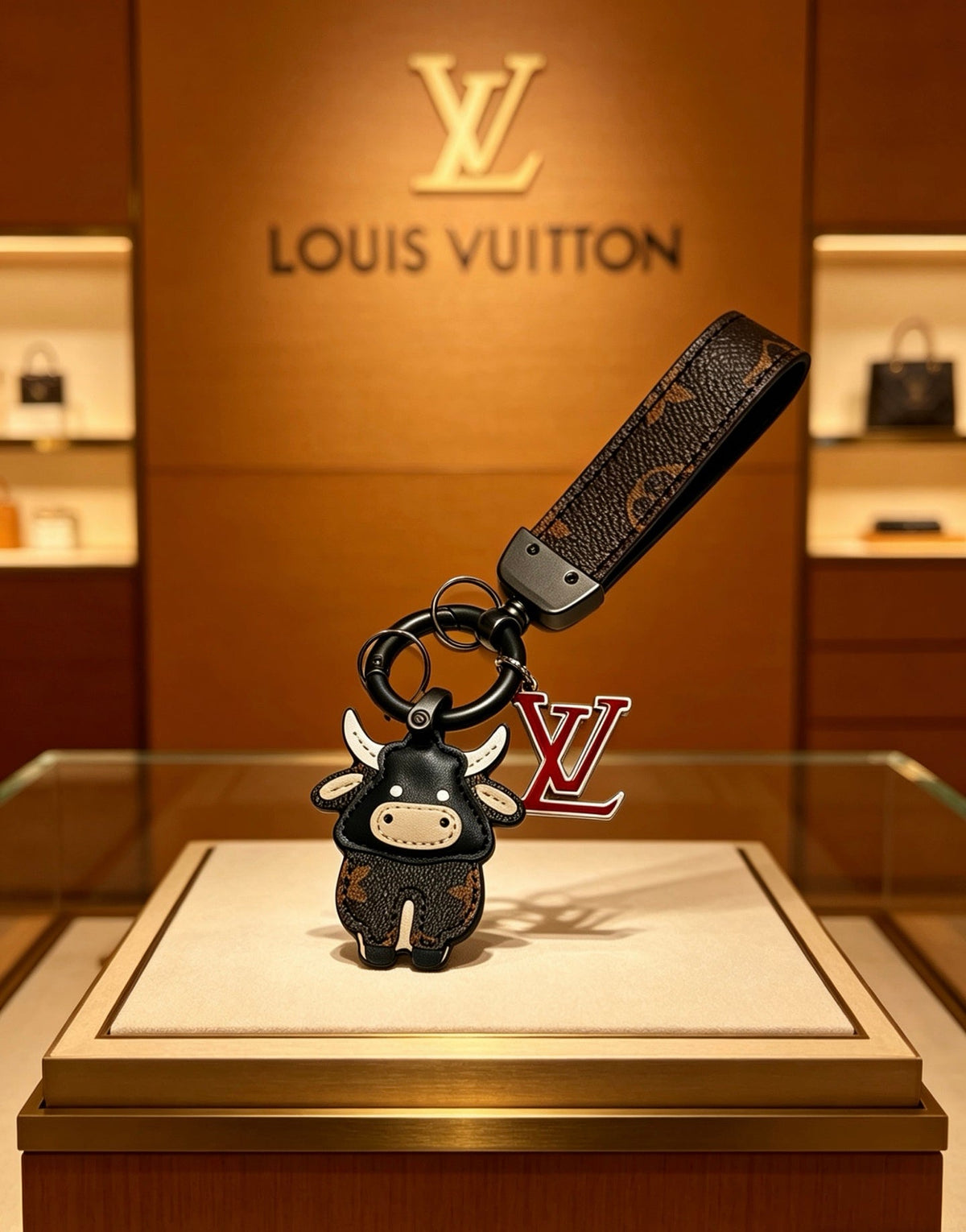 Martin Graham keychain in polished metal-tone – close-up detail