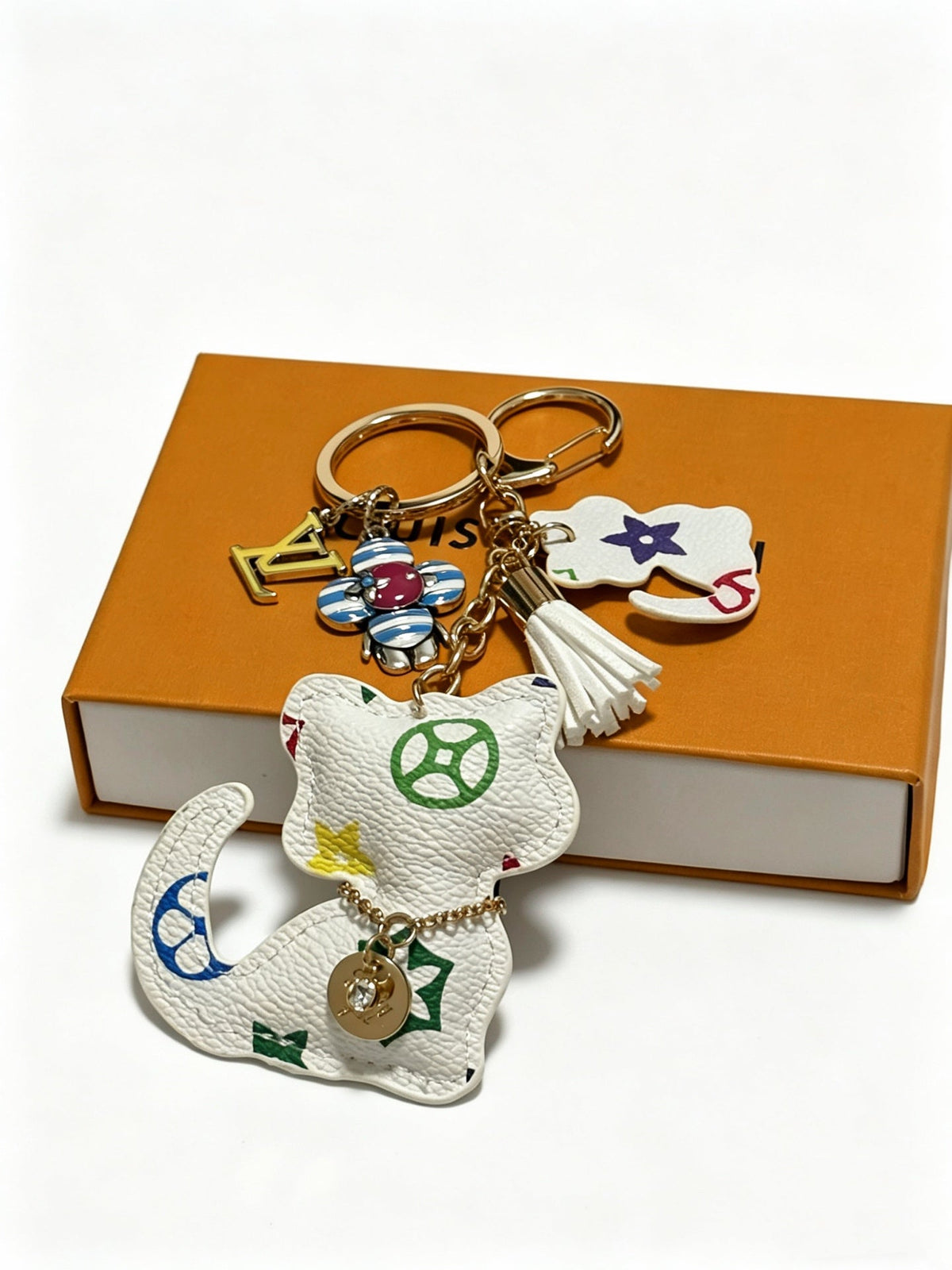 Martin Graham keychain in polished metal-tone – detail view