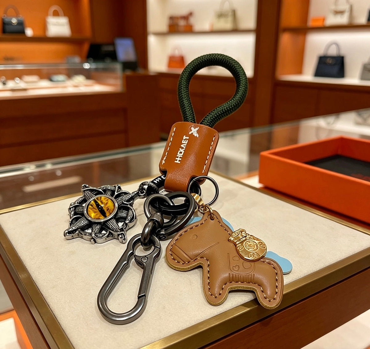 Martin Graham keychain in polished metal-tone – main product view