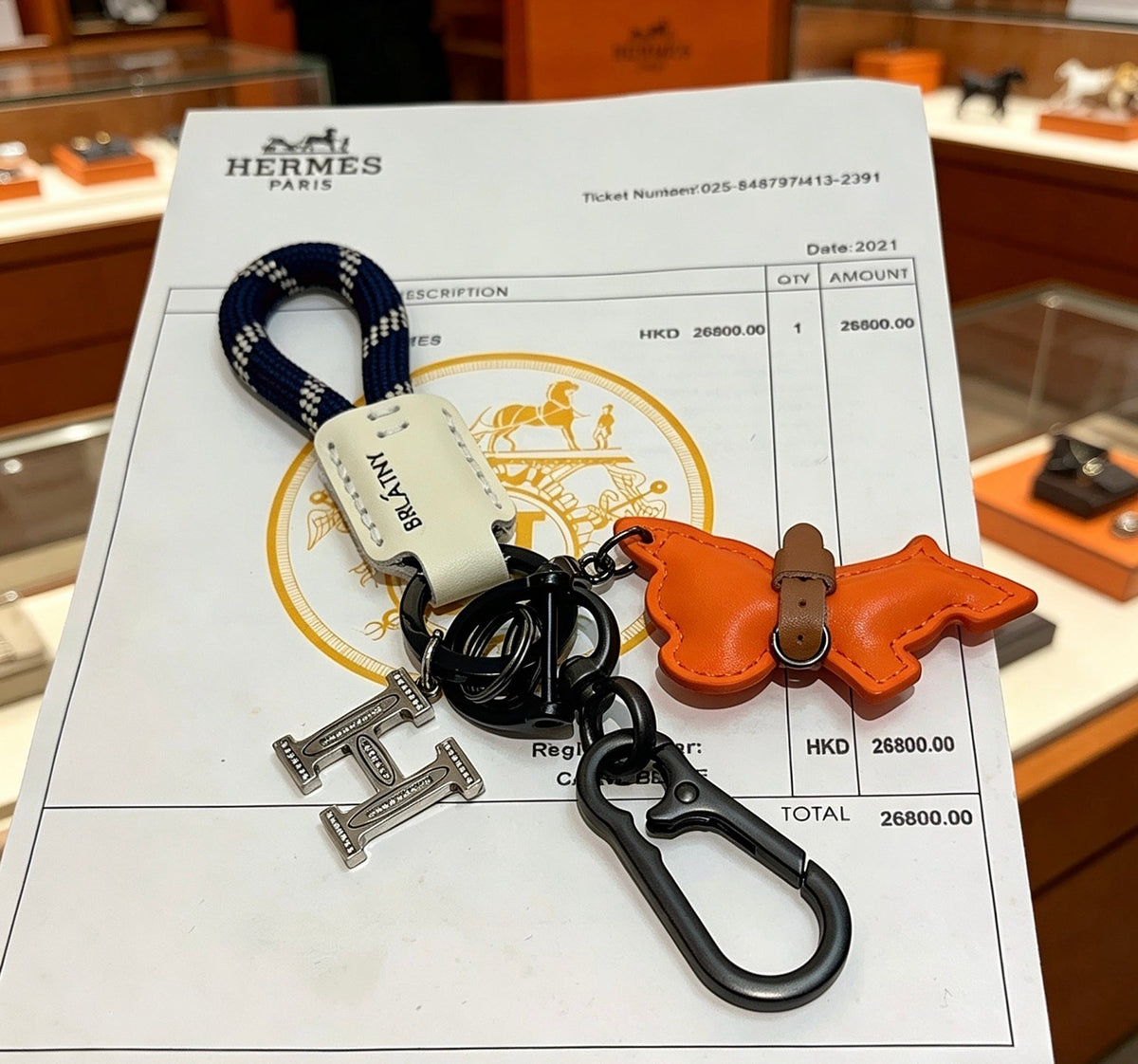 Martin Graham keychain in polished metal-tone – front product view