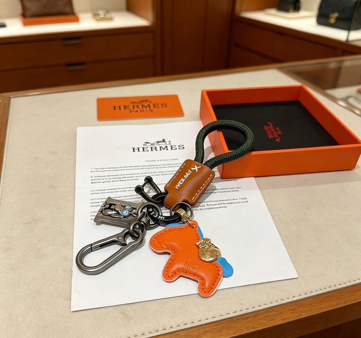 Martin Graham keychain in polished metal-tone – front product view