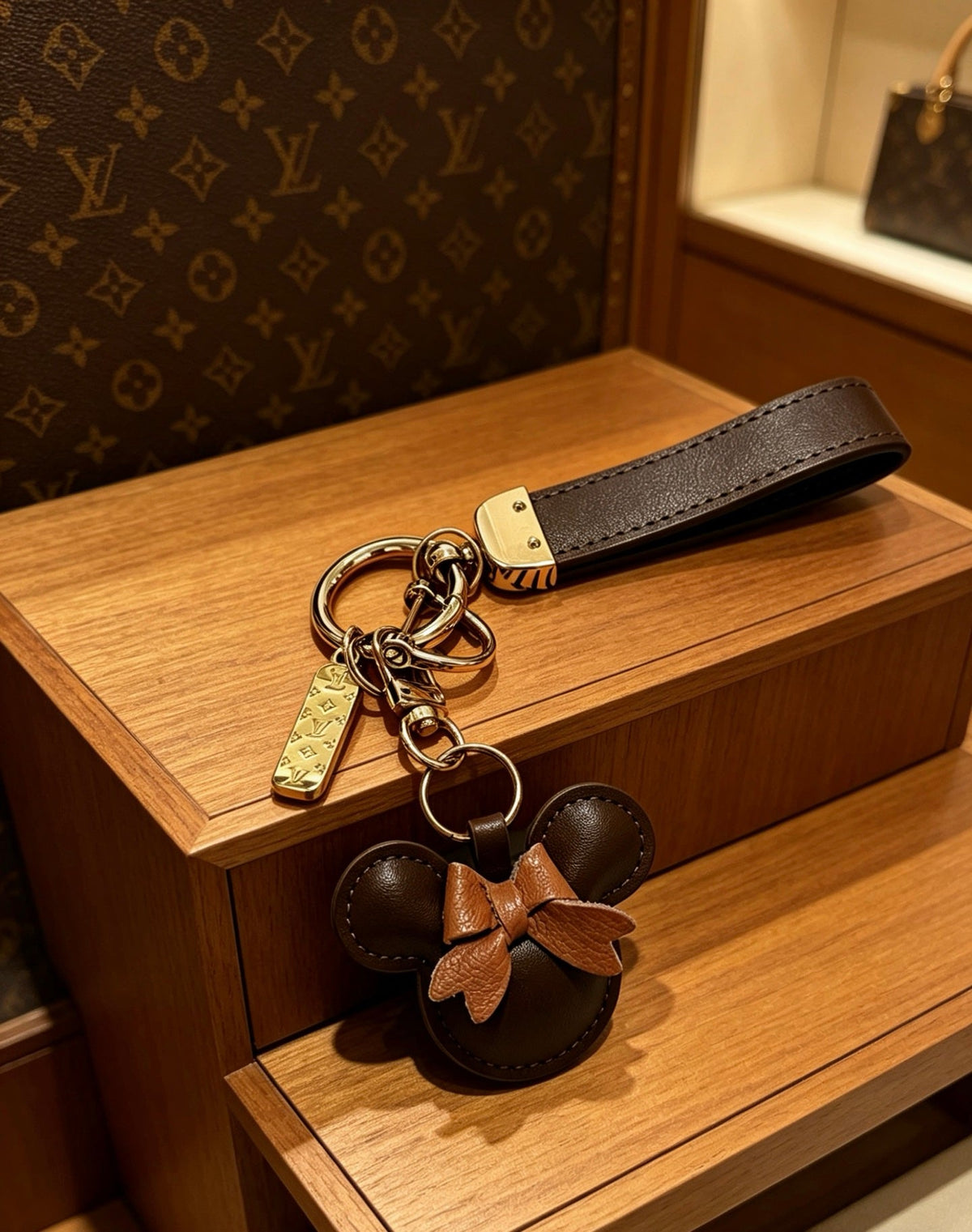 Martin Graham keychain in polished metal-tone – side detail